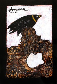 Anwar Maqsood, 14 x 21 Inch,  Acrylic on Paper, Figurative Painting, AC-AWM-011